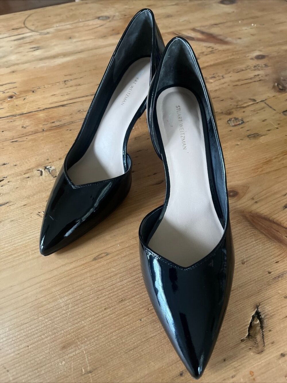 Stuart Weitzman Patent Leather Bkack Pumps Heels